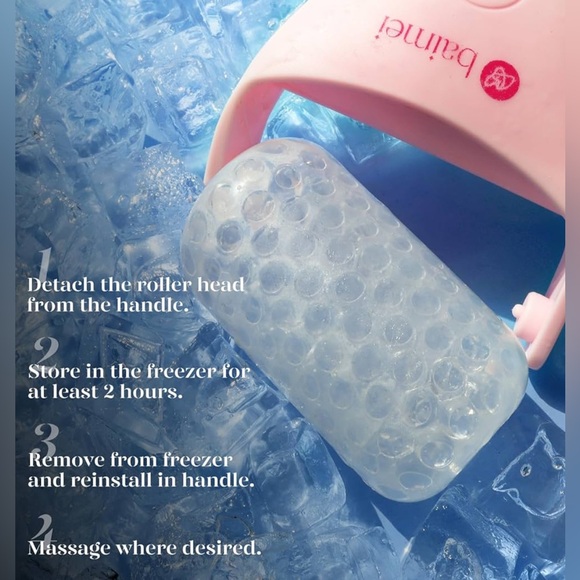 New! Pink Ice Roller and Green Gua Sha Set - Picture 4 of 8